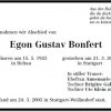 Bonfert Egon Gustav 1925-2005 Todesanzeige